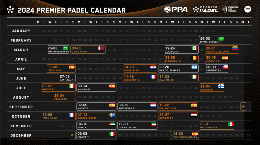 Premier padel tour kalender